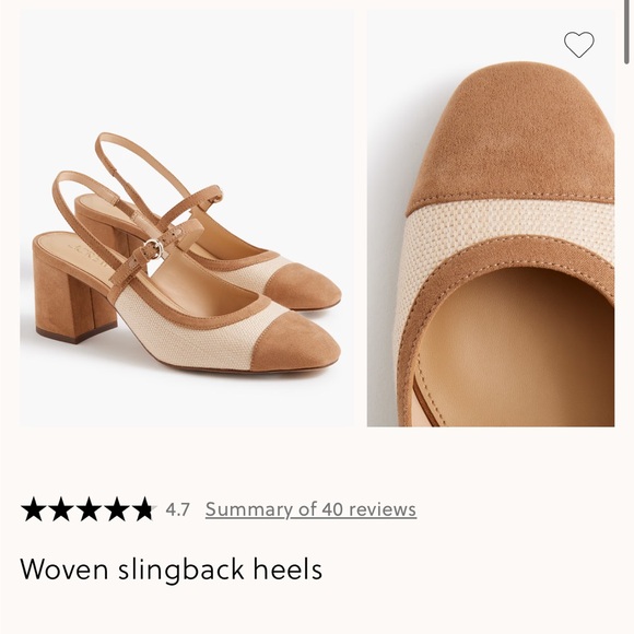 J. Crew Factory Shoes - J. Crew Factory Woven Slingback Heels in Tan and Cream
